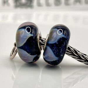 TROLLBEADS LE Ever Changing Lotus LAA 925S NEW w Tags! Navy Glitter $ per Bead